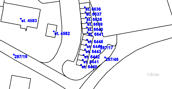 Parcela st. 6444 v KÚ Zábřeh nad Odrou, Katastrální mapa