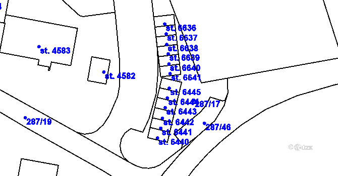 Parcela st. 6445 v KÚ Zábřeh nad Odrou, Katastrální mapa