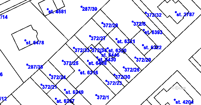 Parcela st. 6446 v KÚ Zábřeh nad Odrou, Katastrální mapa