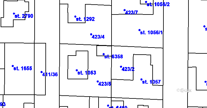 Parcela st. 6358 v KÚ Zábřeh nad Odrou, Katastrální mapa