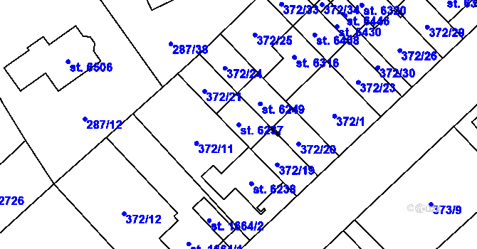 Parcela st. 6237 v KÚ Zábřeh nad Odrou, Katastrální mapa