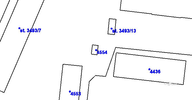 Parcela st. 4554 v KÚ Zábřeh nad Odrou, Katastrální mapa