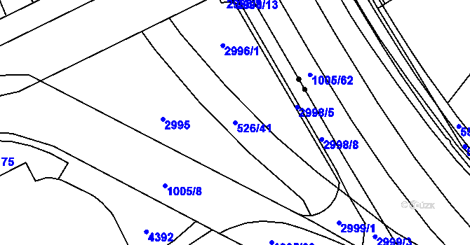 Parcela st. 526/41 v KÚ Zábřeh nad Odrou, Katastrální mapa
