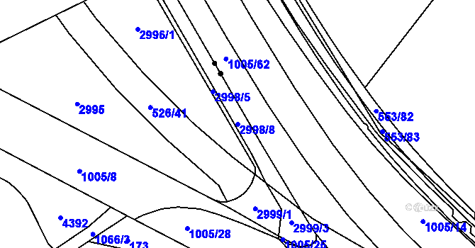 Parcela st. 2998/8 v KÚ Zábřeh nad Odrou, Katastrální mapa