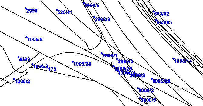 Parcela st. 2999/1 v KÚ Zábřeh nad Odrou, Katastrální mapa