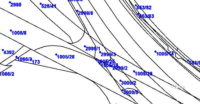 Parcela st. 2999/3 v KÚ Zábřeh nad Odrou, Katastrální mapa