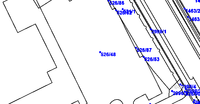 Parcela st. 526/48 v KÚ Zábřeh nad Odrou, Katastrální mapa