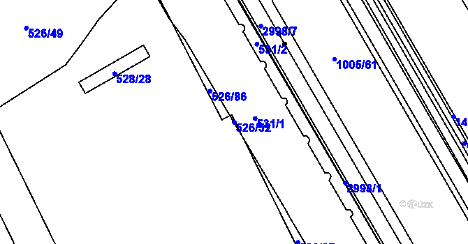 Parcela st. 526/52 v KÚ Zábřeh nad Odrou, Katastrální mapa