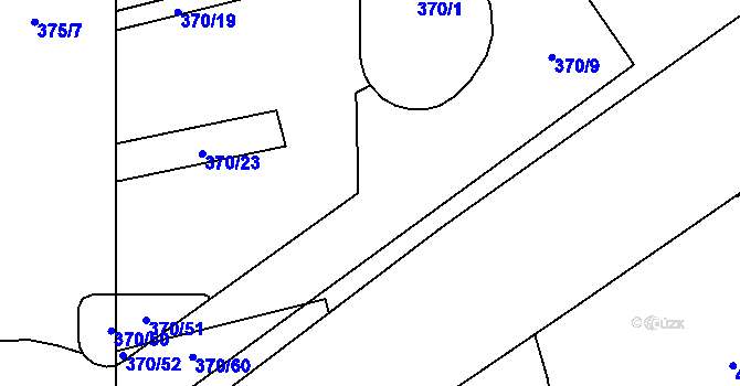 Parcela st. 357/12 v KÚ Hrabová, Katastrální mapa