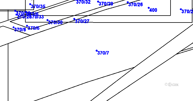Parcela st. 370/7 v KÚ Hrabová, Katastrální mapa