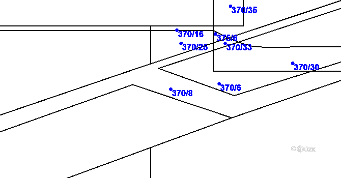 Parcela st. 370/8 v KÚ Hrabová, Katastrální mapa