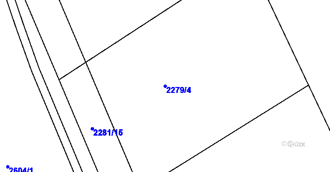 Parcela st. 2279/4 v KÚ Hrabová, Katastrální mapa