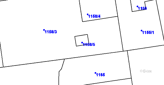 Parcela st. 1158/5 v KÚ Hrabová, Katastrální mapa