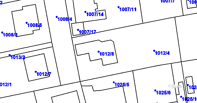 Parcela st. 1012/8 v KÚ Hrabová, Katastrální mapa