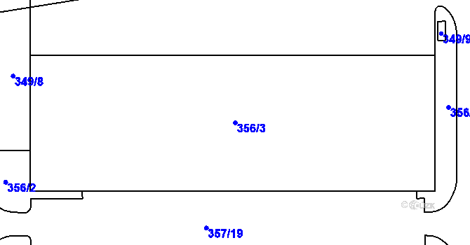 Parcela st. 356/3 v KÚ Hrabová, Katastrální mapa