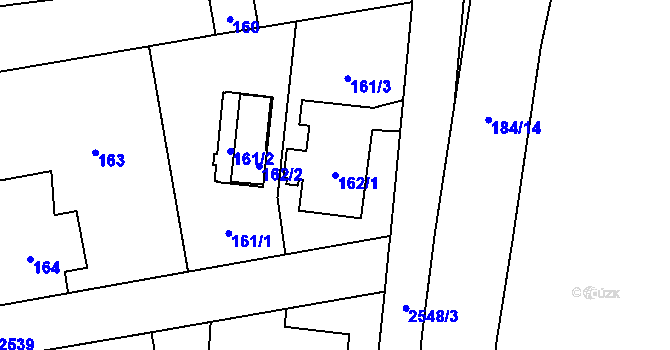 Parcela st. 162/1 v KÚ Hrabová, Katastrální mapa