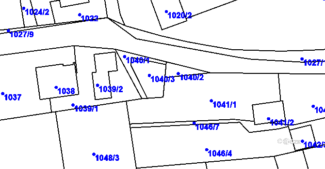 Parcela st. 1041/4 v KÚ Hrabová, Katastrální mapa