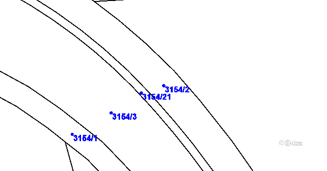 Parcela st. 3154/2 v KÚ Hrabová, Katastrální mapa