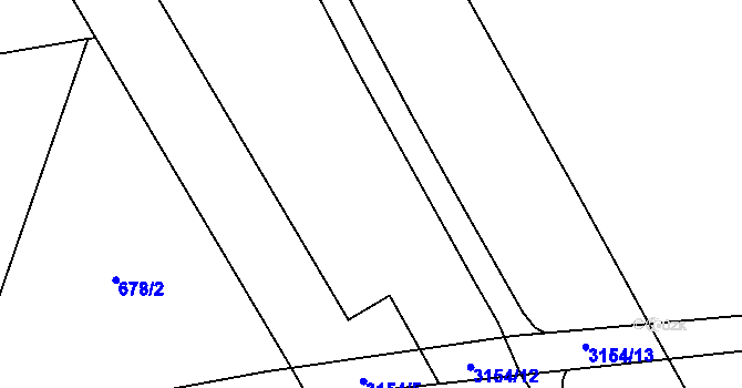 Parcela st. 3154/4 v KÚ Hrabová, Katastrální mapa