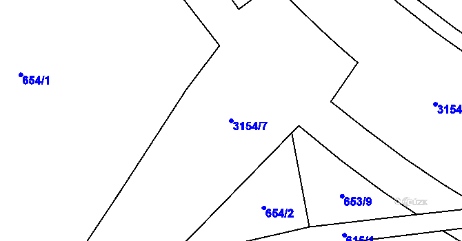 Parcela st. 3154/7 v KÚ Hrabová, Katastrální mapa