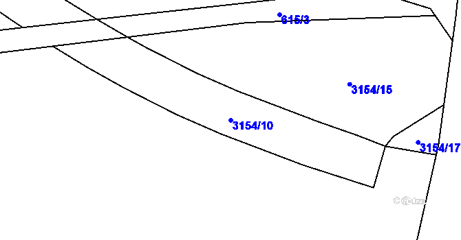 Parcela st. 3154/10 v KÚ Hrabová, Katastrální mapa