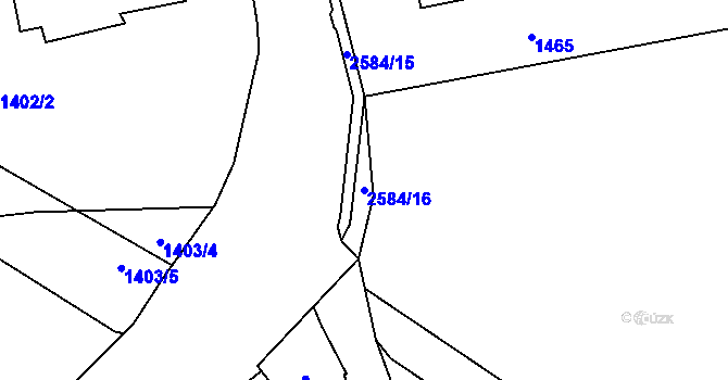 Parcela st. 2584/16 v KÚ Hrabová, Katastrální mapa