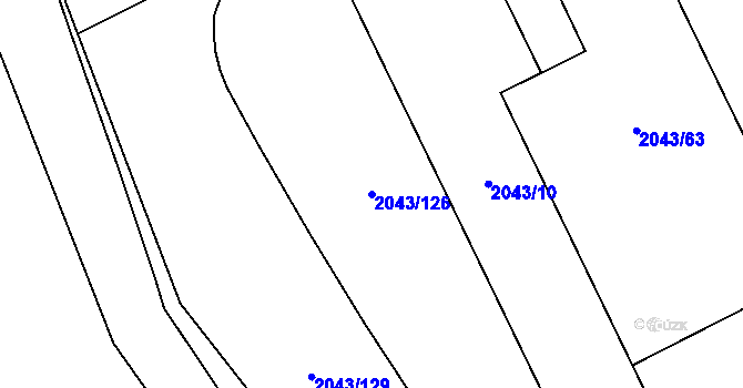 Parcela st. 2043/126 v KÚ Hrabová, Katastrální mapa