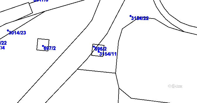 Parcela st. 3154/11 v KÚ Hrabová, Katastrální mapa