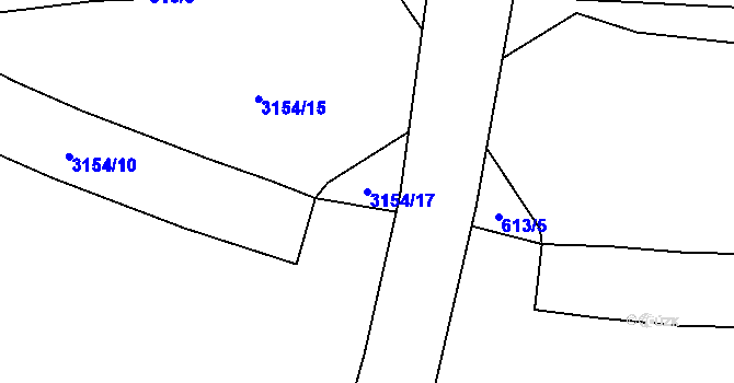 Parcela st. 3154/17 v KÚ Hrabová, Katastrální mapa