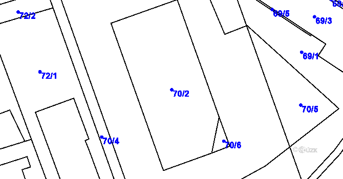 Parcela st. 70/2 v KÚ Hrabová, Katastrální mapa
