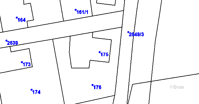 Parcela st. 175 v KÚ Hrabová, Katastrální mapa