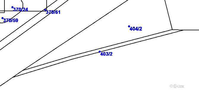 Parcela st. 403/2 v KÚ Hrabová, Katastrální mapa