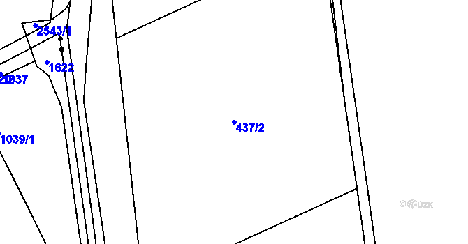 Parcela st. 437/2 v KÚ Hrabová, Katastrální mapa