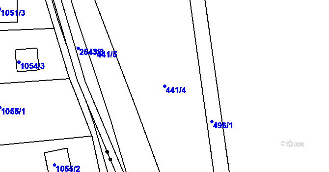 Parcela st. 441/4 v KÚ Hrabová, Katastrální mapa