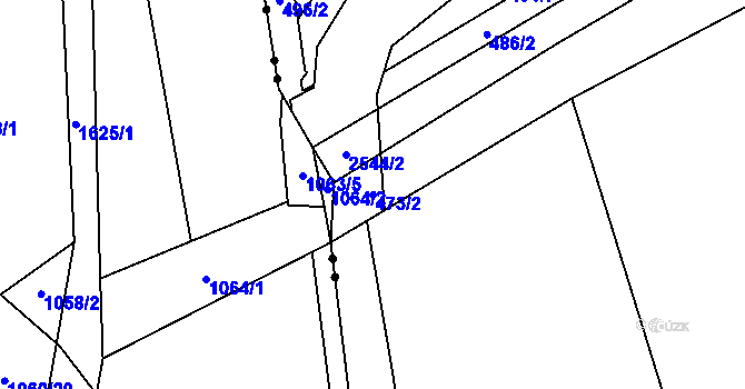 Parcela st. 473/2 v KÚ Hrabová, Katastrální mapa