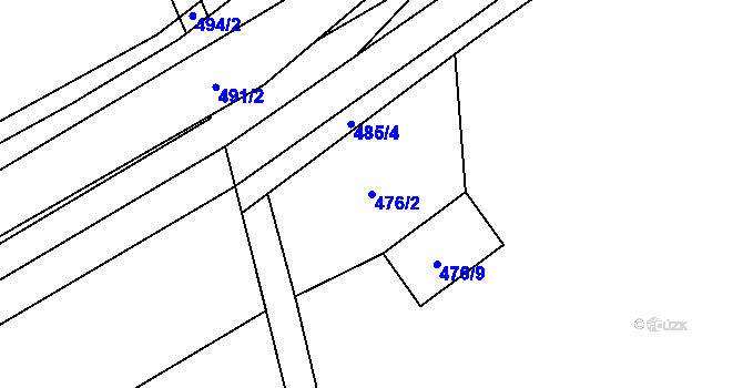 Parcela st. 476/2 v KÚ Hrabová, Katastrální mapa