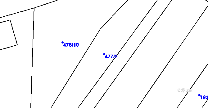 Parcela st. 477/2 v KÚ Hrabová, Katastrální mapa