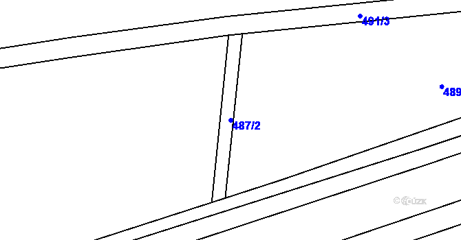 Parcela st. 487/2 v KÚ Hrabová, Katastrální mapa