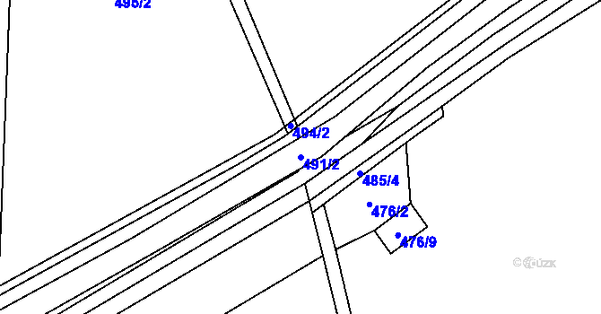 Parcela st. 491/2 v KÚ Hrabová, Katastrální mapa