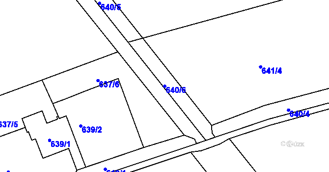 Parcela st. 640/6 v KÚ Hrabová, Katastrální mapa