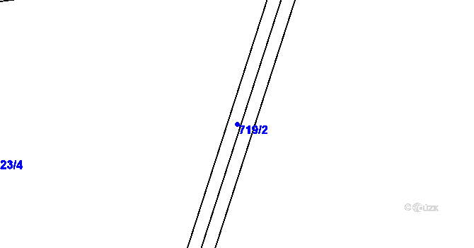 Parcela st. 719/2 v KÚ Hrabová, Katastrální mapa