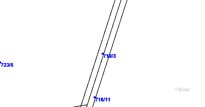 Parcela st. 719/3 v KÚ Hrabová, Katastrální mapa