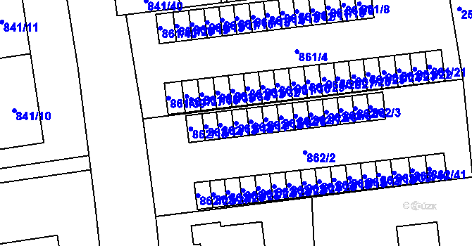 Parcela st. 862/12 v KÚ Hrabová, Katastrální mapa