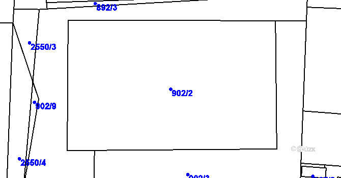 Parcela st. 902/2 v KÚ Hrabová, Katastrální mapa