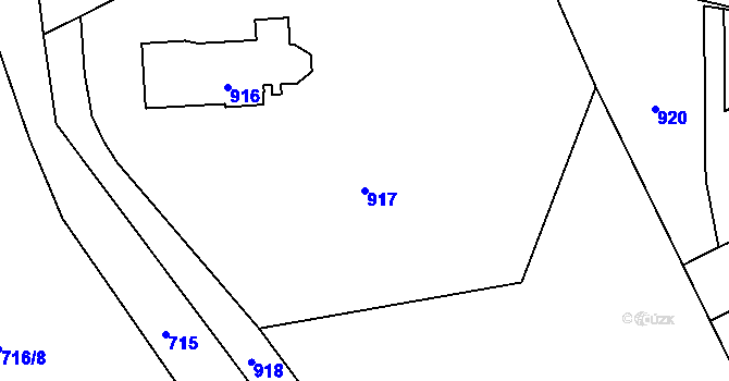 Parcela st. 917 v KÚ Hrabová, Katastrální mapa