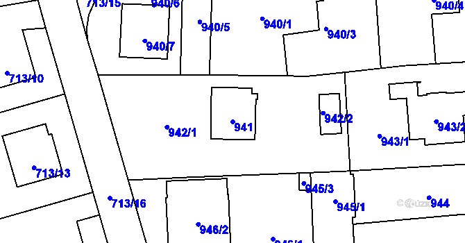 Parcela st. 941 v KÚ Hrabová, Katastrální mapa