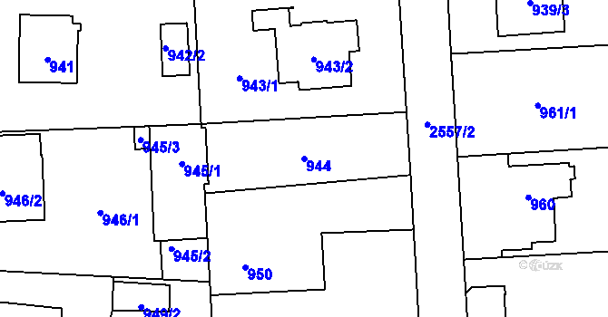 Parcela st. 944 v KÚ Hrabová, Katastrální mapa