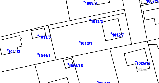 Parcela st. 1012/1 v KÚ Hrabová, Katastrální mapa