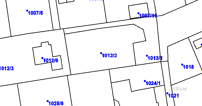 Parcela st. 1012/2 v KÚ Hrabová, Katastrální mapa