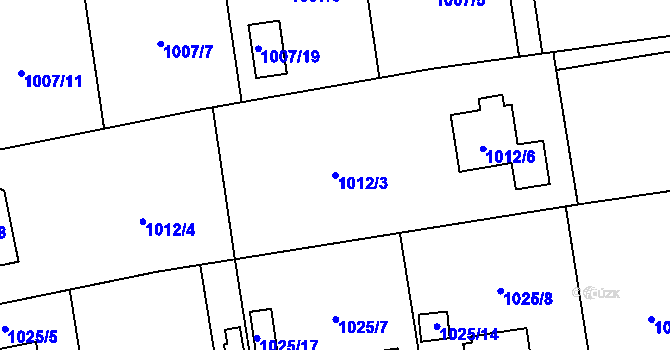 Parcela st. 1012/3 v KÚ Hrabová, Katastrální mapa